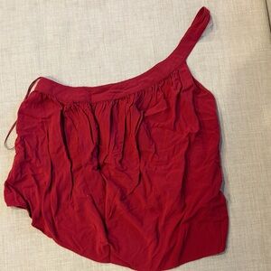Old Navy Red One Shoulder Silky Top